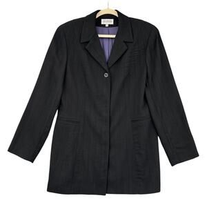 Juliana Collezione Vintage Black Single Button Notched Lapel‎ Blazer Wool Size 8